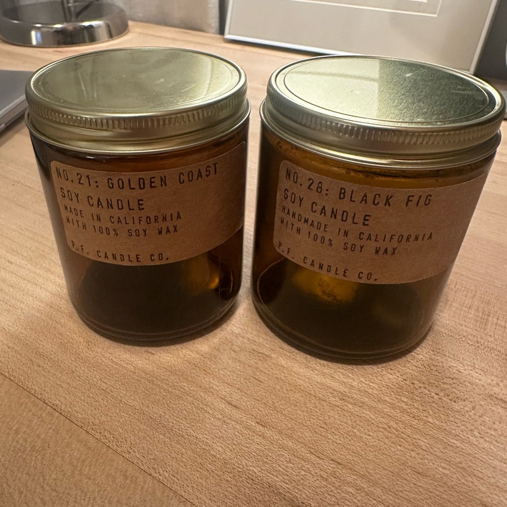 P.F. Candle Co. Golden Coast and Black Fig - Empty Clean Jars